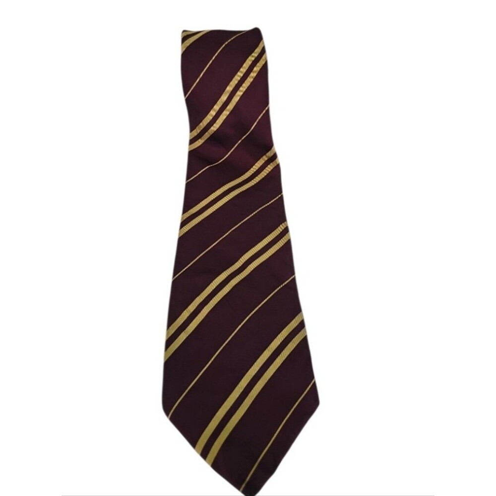 Harry Potter Gryffindor Tie 100% Silk Burgundy Gold Hogwarts Universal Studios